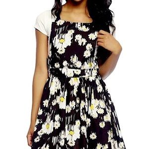 Black Overall Daisy Print Dress